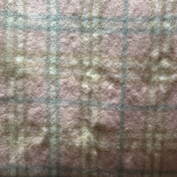 Softest Pastel Pink Plaid Fringed Cashmere Scarf - Picture 2 of 6